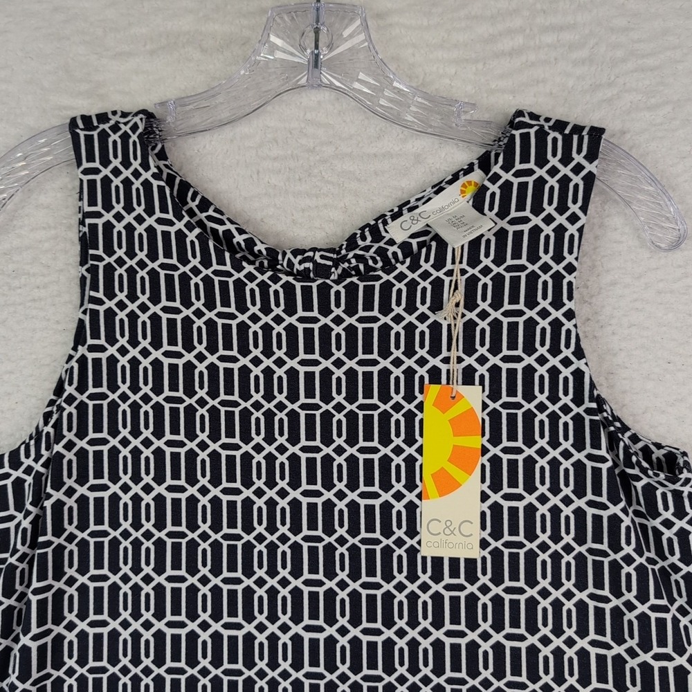 NWT C&C California Tank Dress Women's Medium Navy Blue Sleeveless Midi